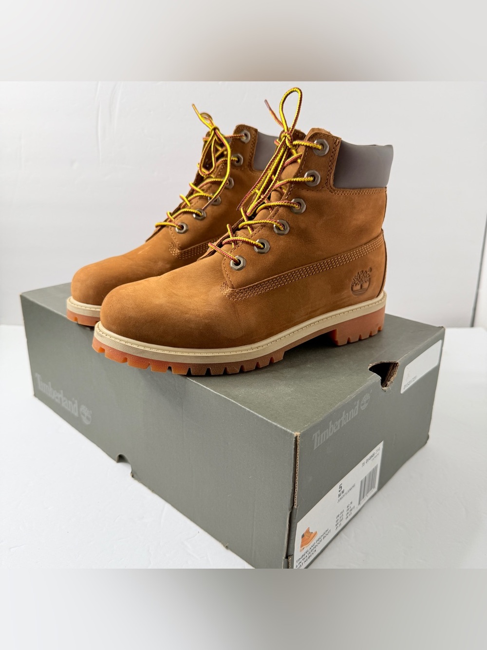 Timberland Premium 6in Waterproof Boot Rust Nubuck 5 Juniors Jrs Kids